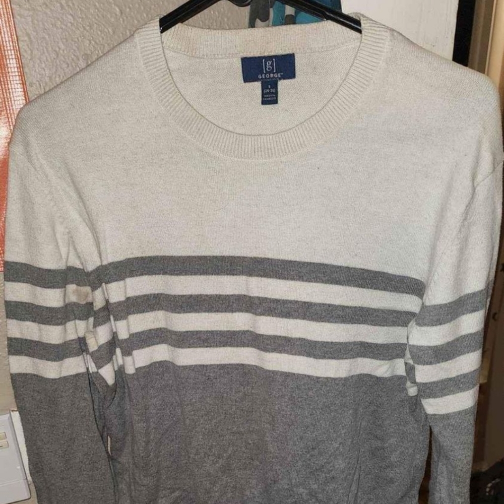 George grey and cream striped sweater